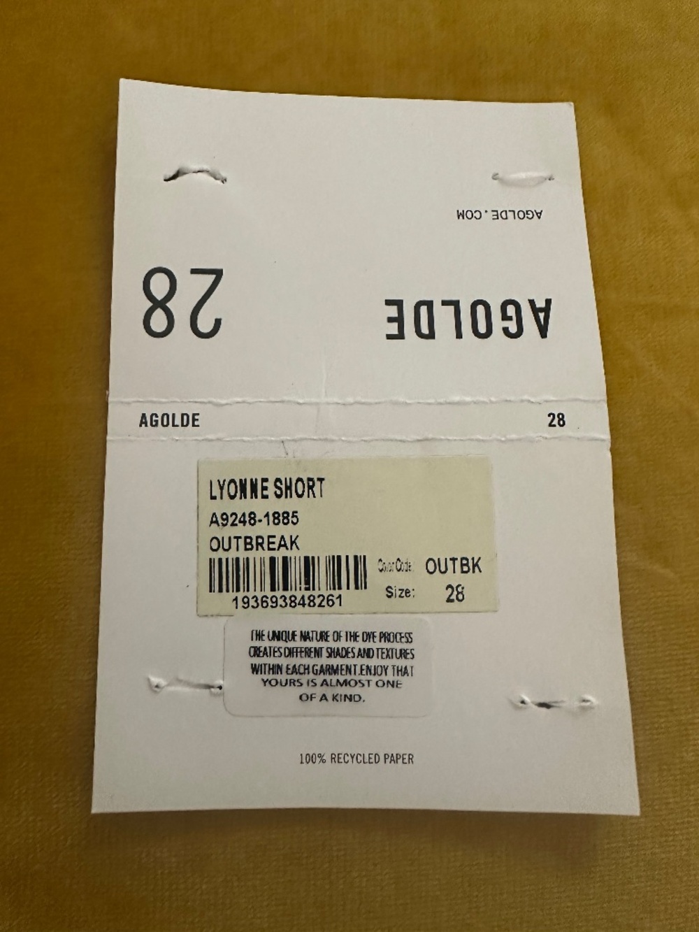AGOLDE Lyonne Short Sz. 28 Color: Outbreak - Picture 10 of 11